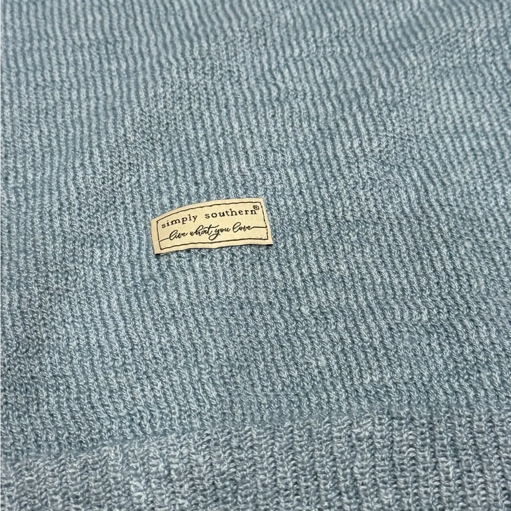 ✨ Simply Southern Women’s “LAKE” Crewneck Sweater 💦 Blue Knit | Size Large - Image 3
