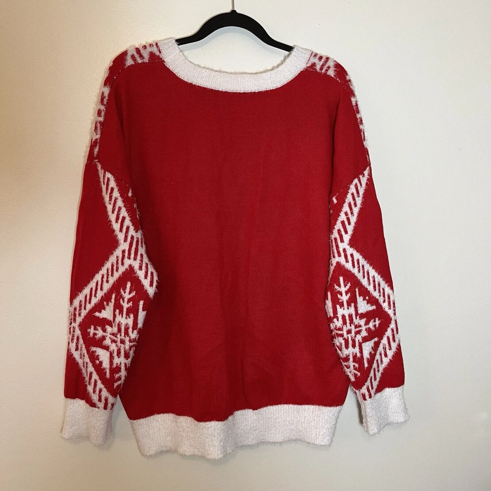 SOFT FUZZY Ugly CHRISTMAS SWEATER Holiday Time Embellished‎ Colorful Sz XL 16-18 - Image 3