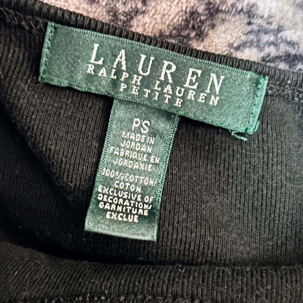 Lauren Ralph Lauren Petite PS Black Crew Neck Top, Made in Jordan Size undefined - Image 5