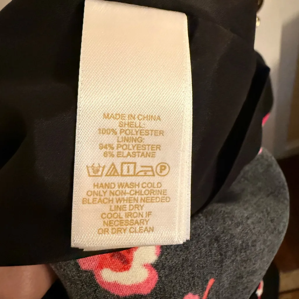 Kate Spade Black Dress with Red Floral Pattern - Image 4