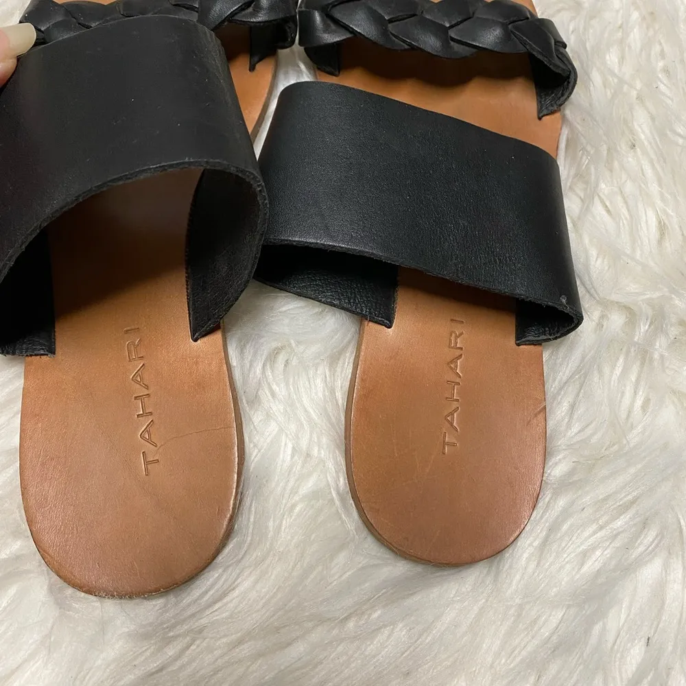 TAHARI Leather Flats Size 8 - Image 3