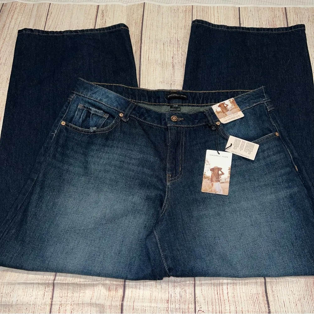 Sincerely Jules Women's low rise baggy  Jeans - Dark Blue - Image 2