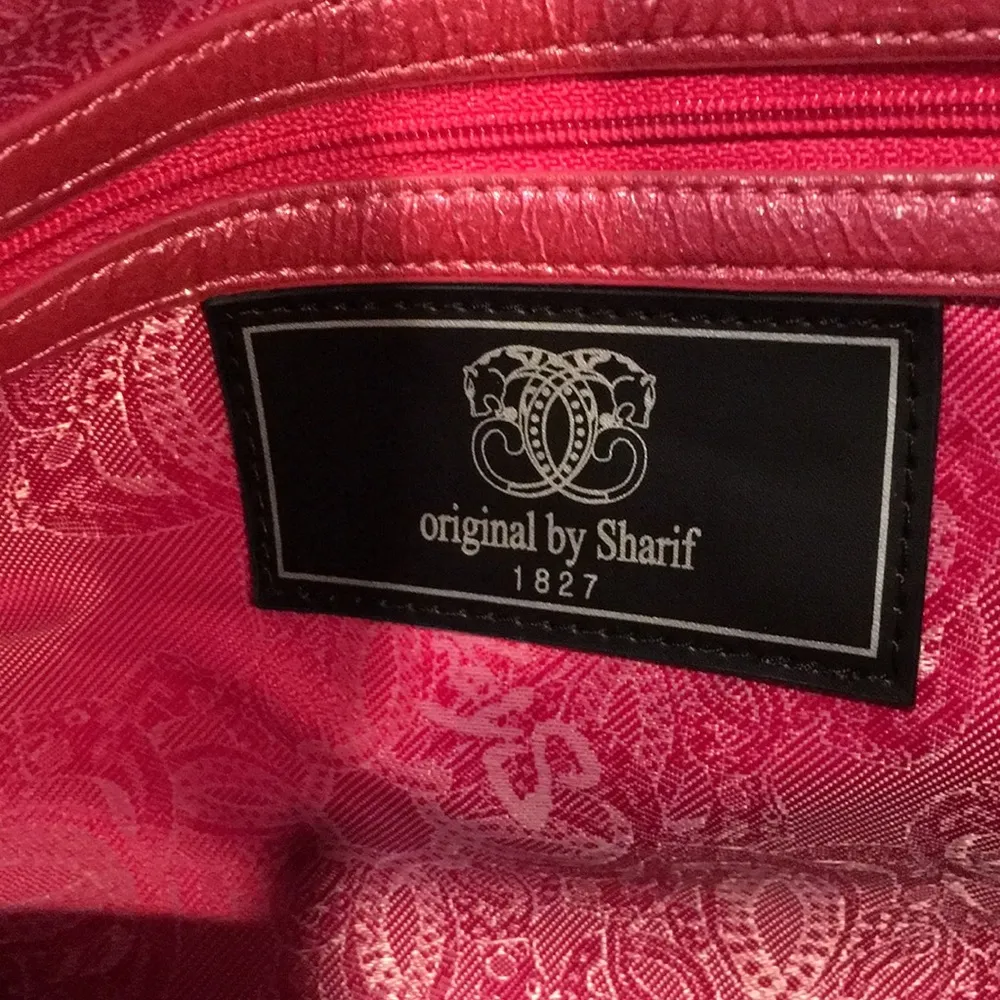 SHARIF 1827 Paisley Pink Shoulder Bag Adjustable Handle Sides - Image 12