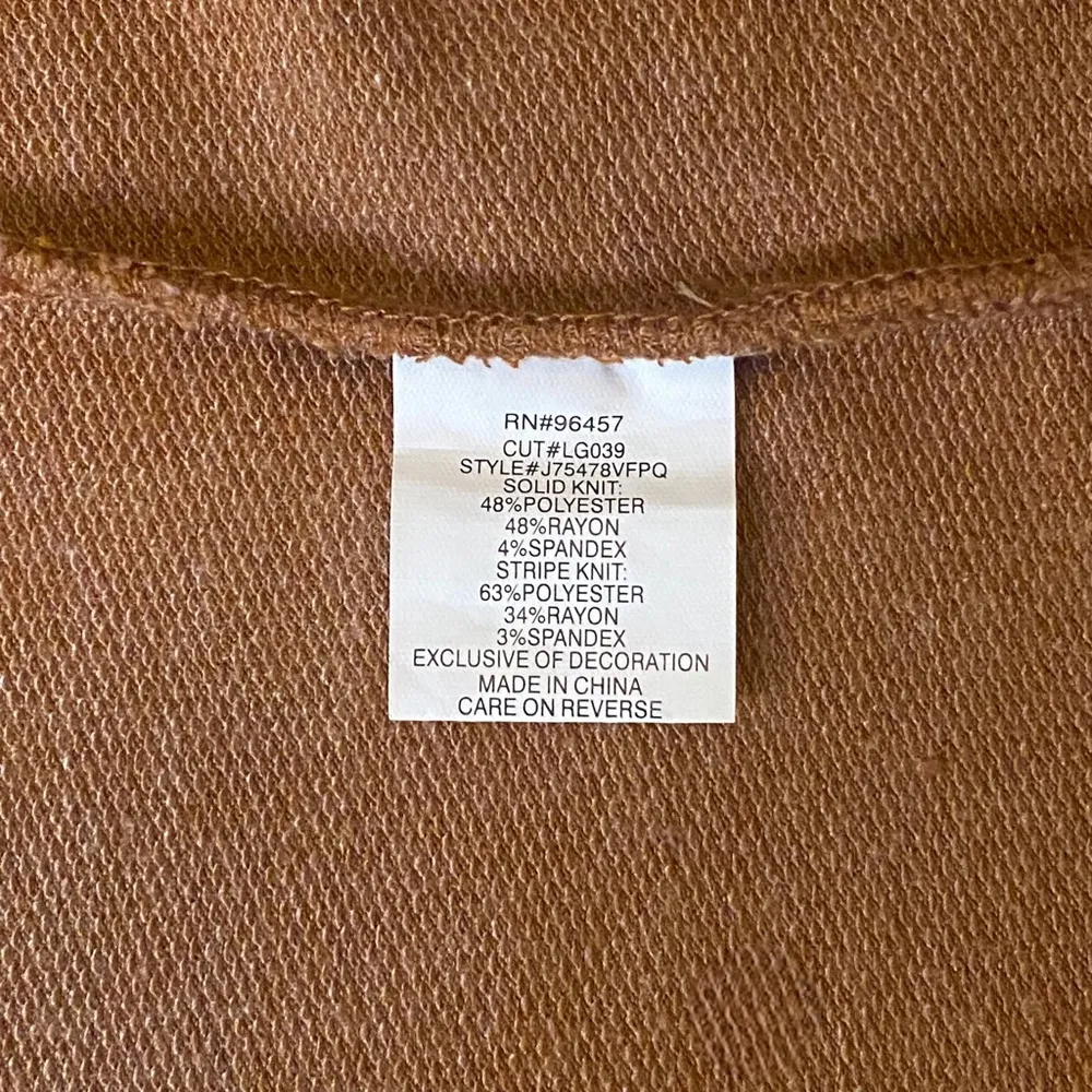 Eyeshadow Color Block Striped Hoodie Size Small Caramel Tan - Image 5