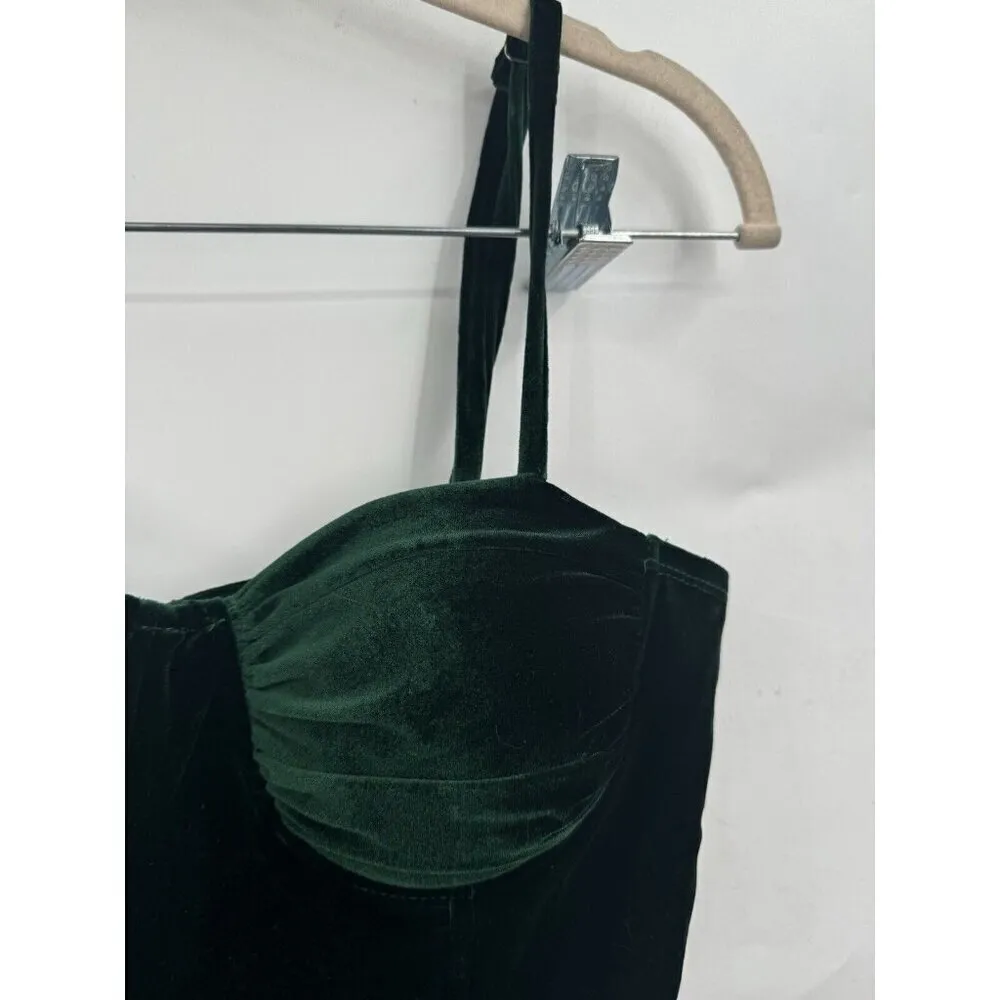 Windsor Dress Women Small Green Velvet Tinkerbell Holiday Feel Me Bustier Mini‎ - Image 6