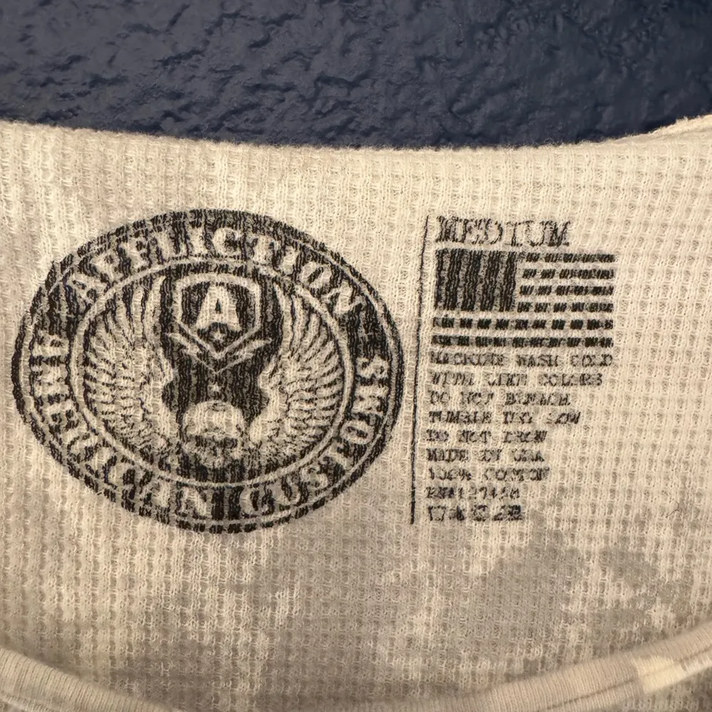 Affliction American Customs God Built Women's White Gray Hoodie Size Medium - Image 12