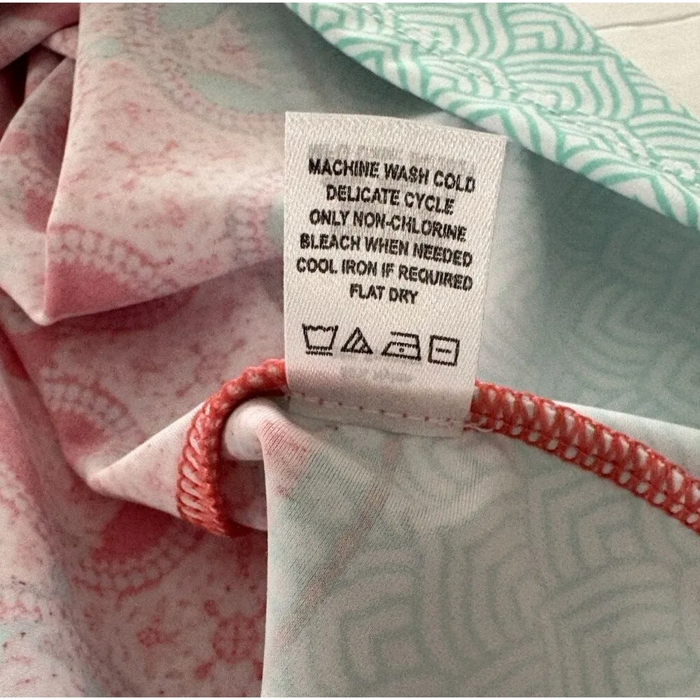 Cabana Life Tunic Dress Size L Peach Turquoise Beach Resort Shift Midi UPF 50+ Orange Size L - Image 11