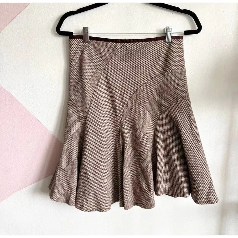 Vintage Plaid Flared Midi Skirt, Grunge, Fairycore,Cottagecore, Academia, Medium - Image 2