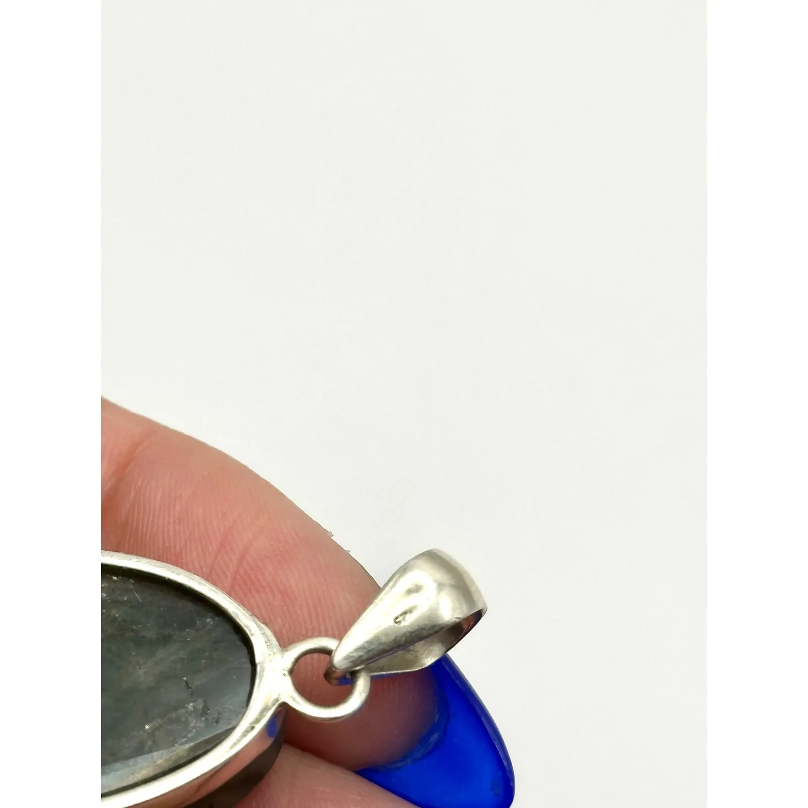 Oval Labradorite Sterling Silver Handmade Pendant - Image 10
