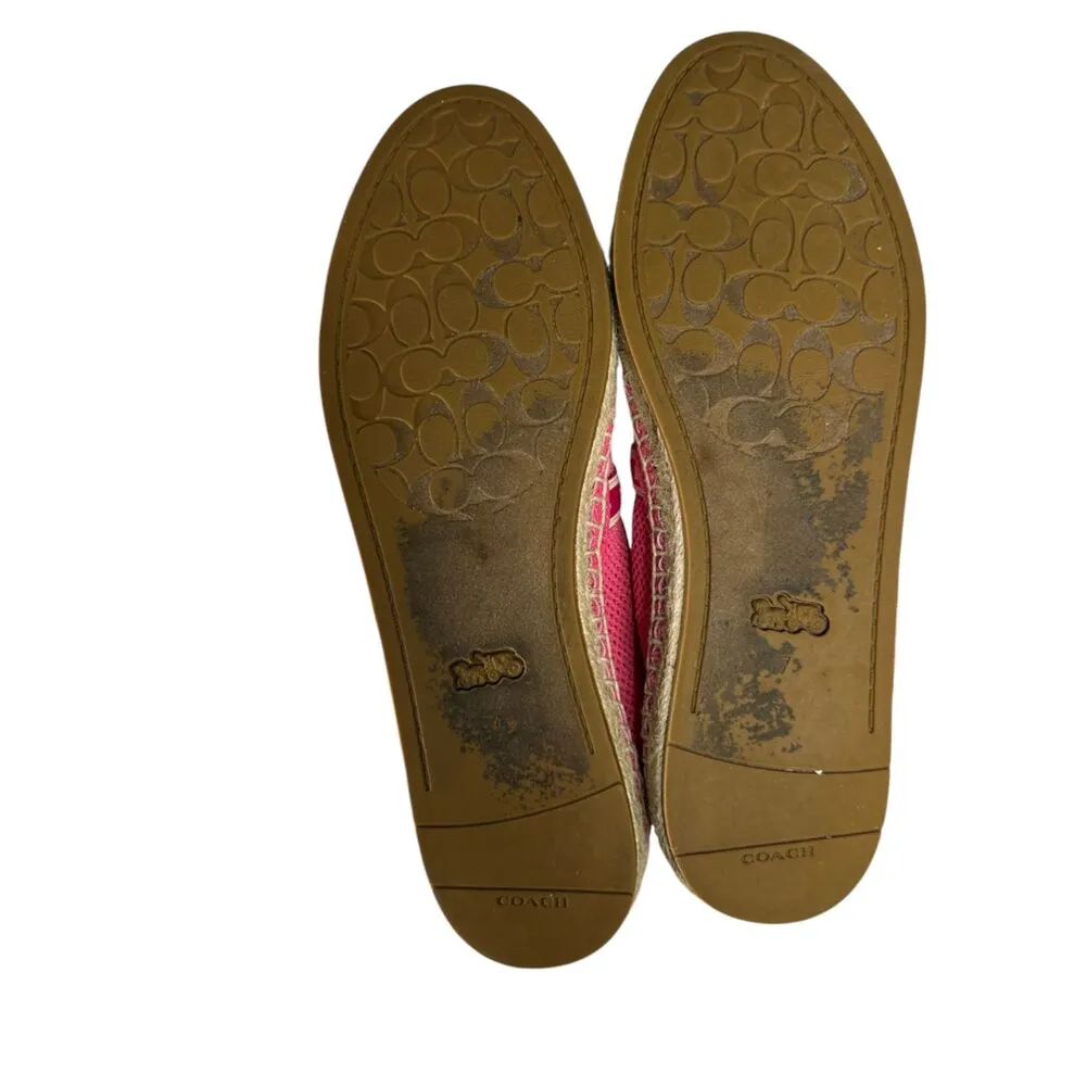 Coach Corrie Espadrille Pink Perforated Slip On Shoes Size 7 - Image 6