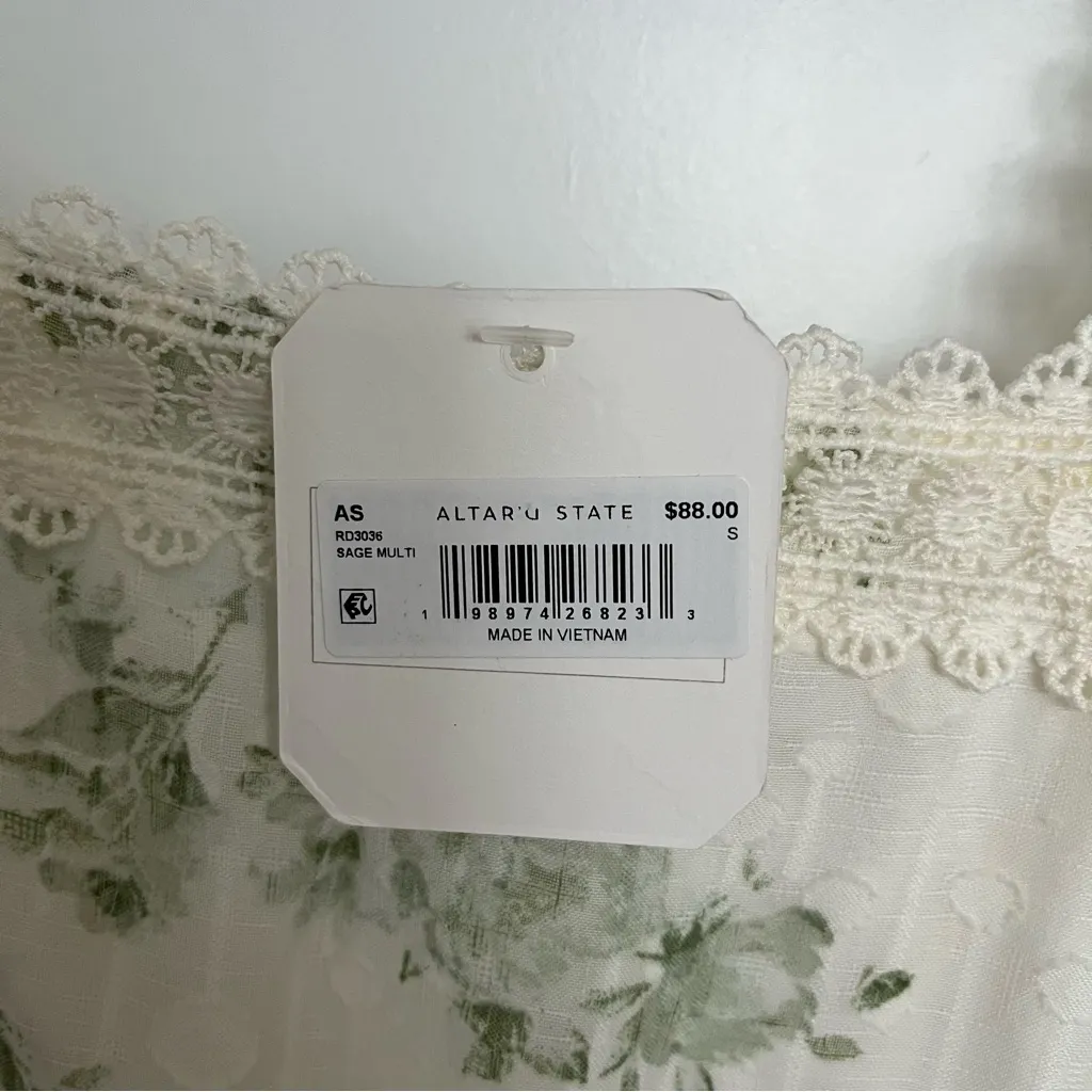 NEW Altar’d State Green Floral Maxi Dress Size Small NWT - Image 7