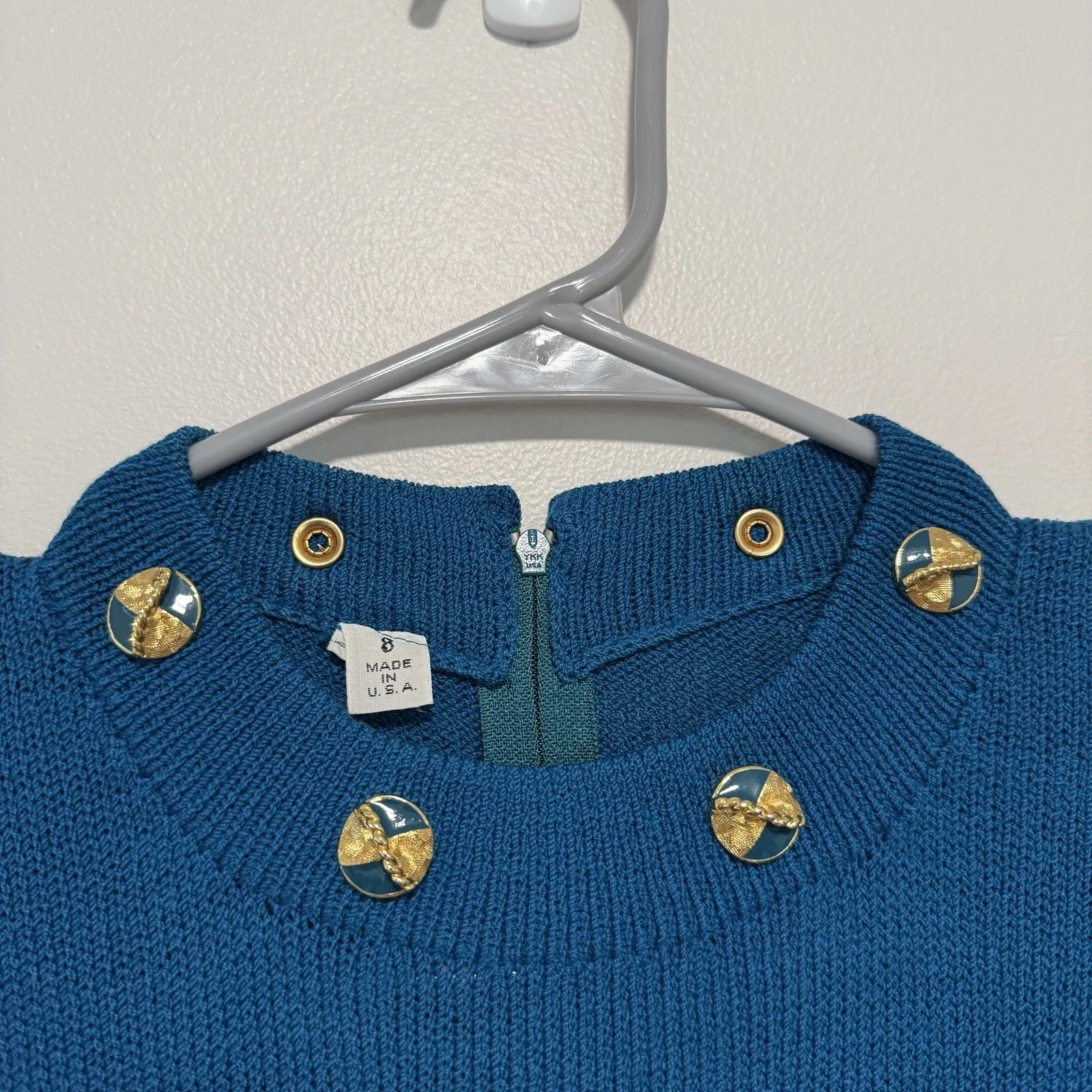 St. John Collection Turquoise Blue Santana Knit Long Sleeve Sweater Dress Size 8 - Image 2