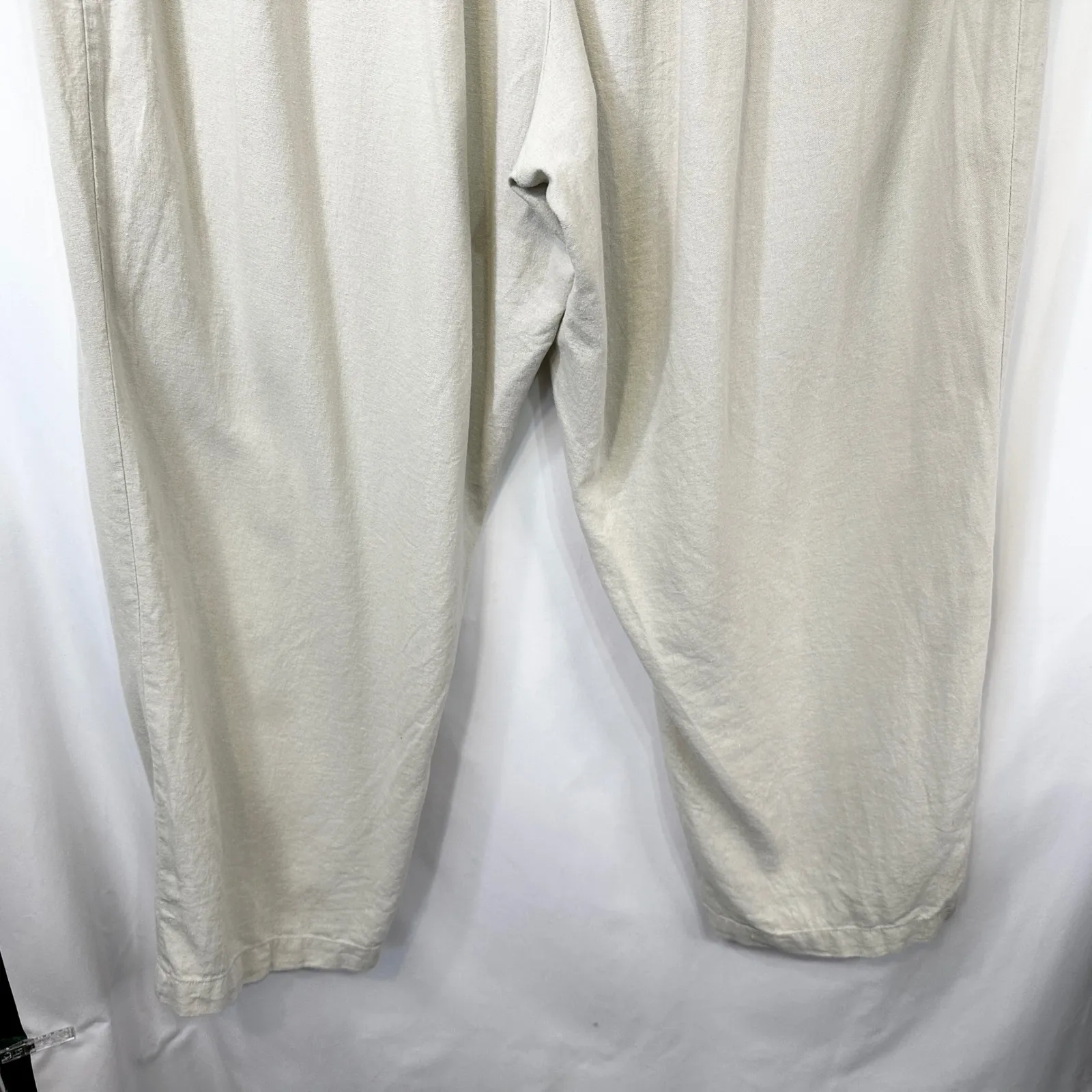 Woman Within Plus Size 28W Pants Beige Linen Pull On Elastic Capsule Solid 324 - Image 6