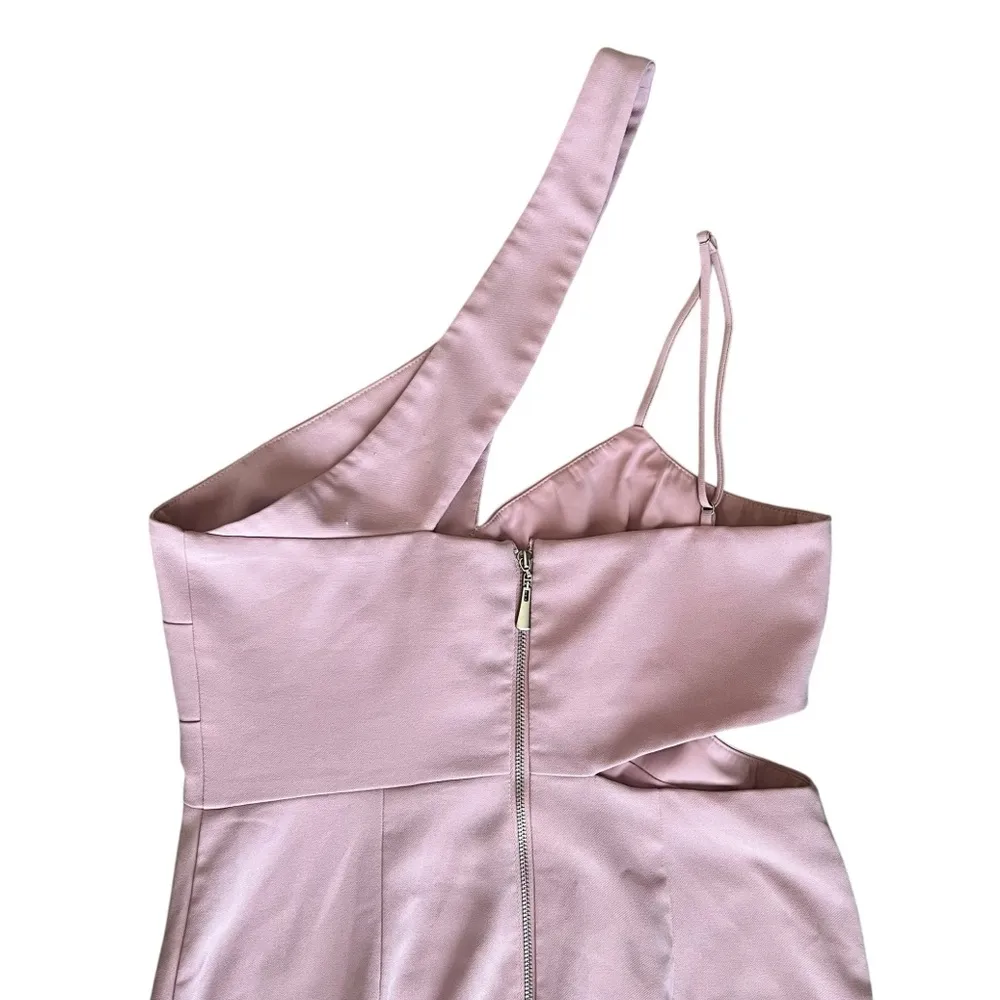 Revolve NBD x Naven Chloe Asymmetric One Shoulder Cutout Wrap Mauve Mini Dress S - Image 8