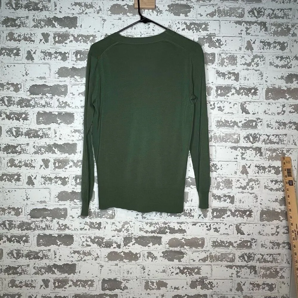 J. Crew | women green cotton button down cardigan - Image 8