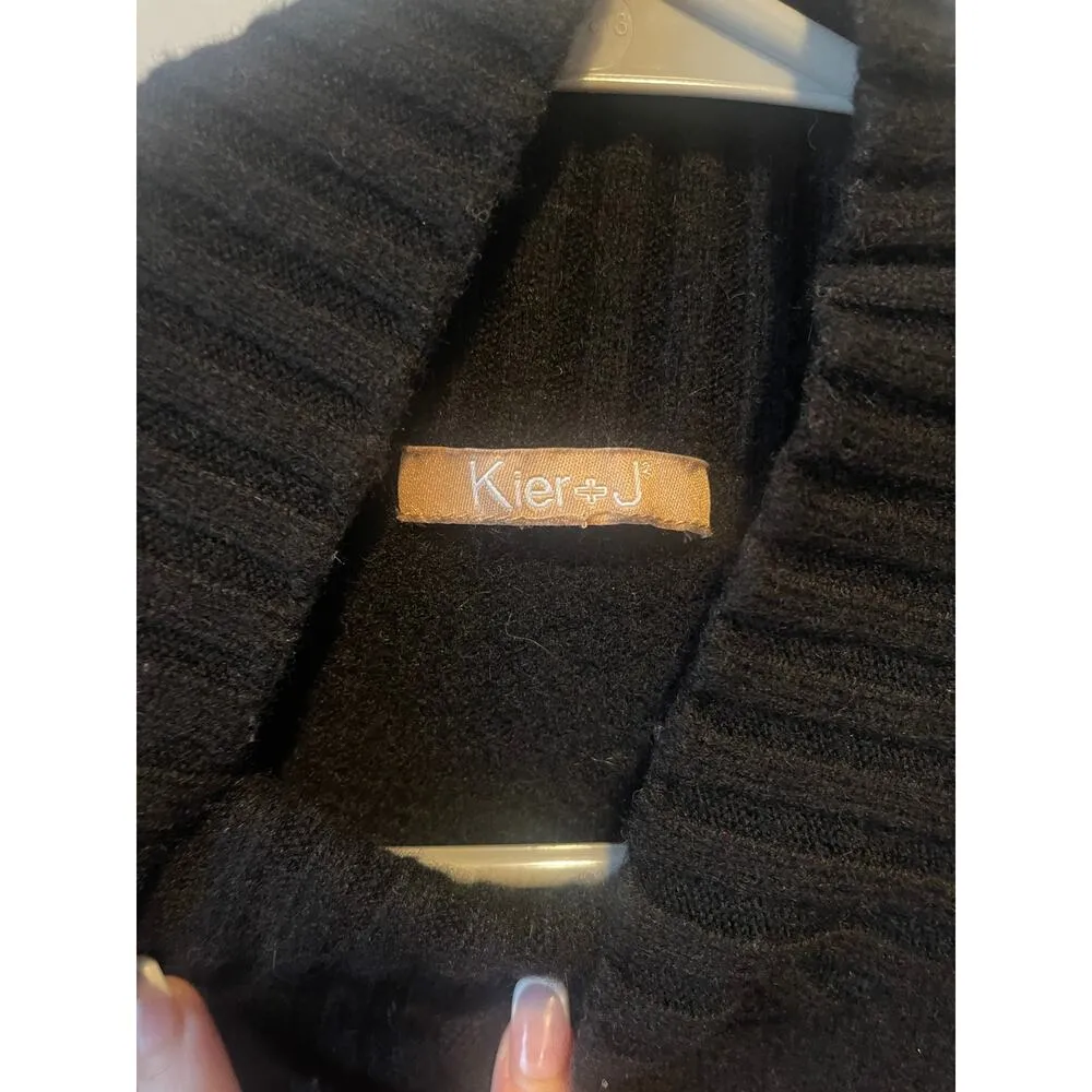Kier & J Black Mock Neck High Low Cashmere Sweater Size M - Image 2