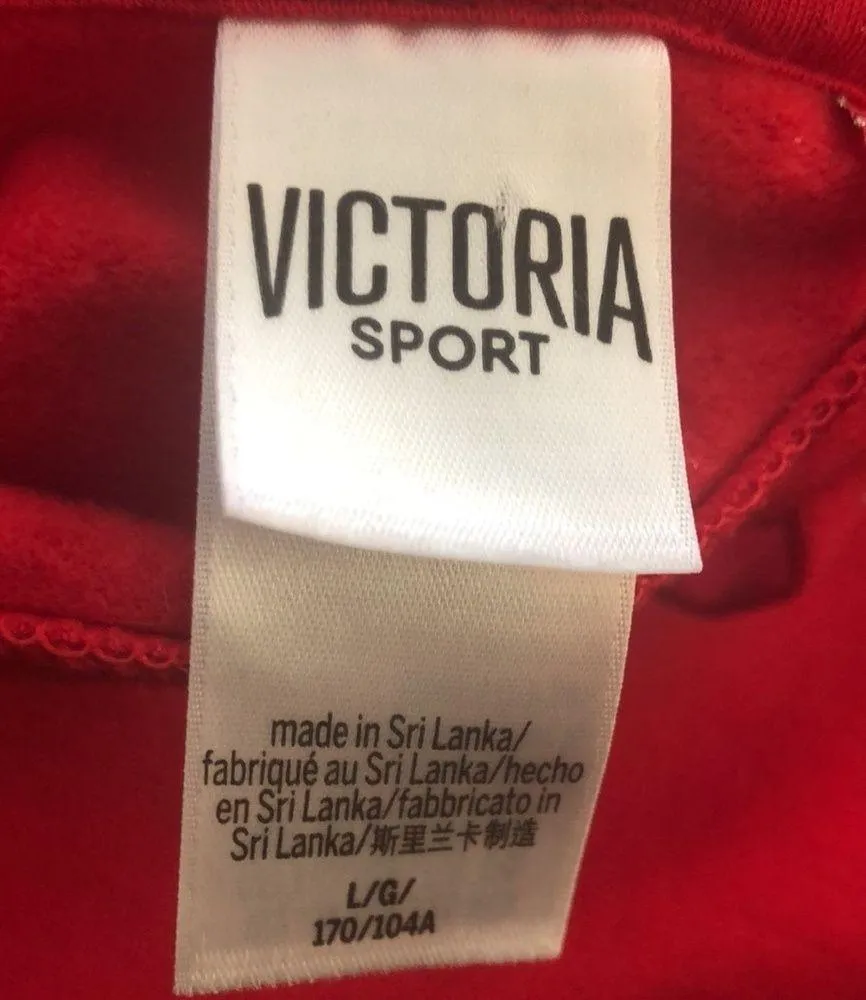 Victoria Sport VS Solid Red Sweatshirt High Low Hem Cut Out Back Size L - Image 6