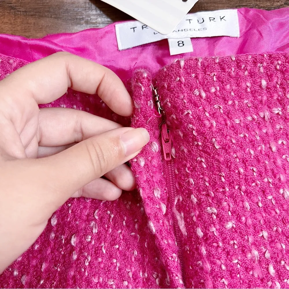 Trina Turk • vintage Y2K Didi Pant pink tweed flare low rise Barbie barbiecore - Image 6