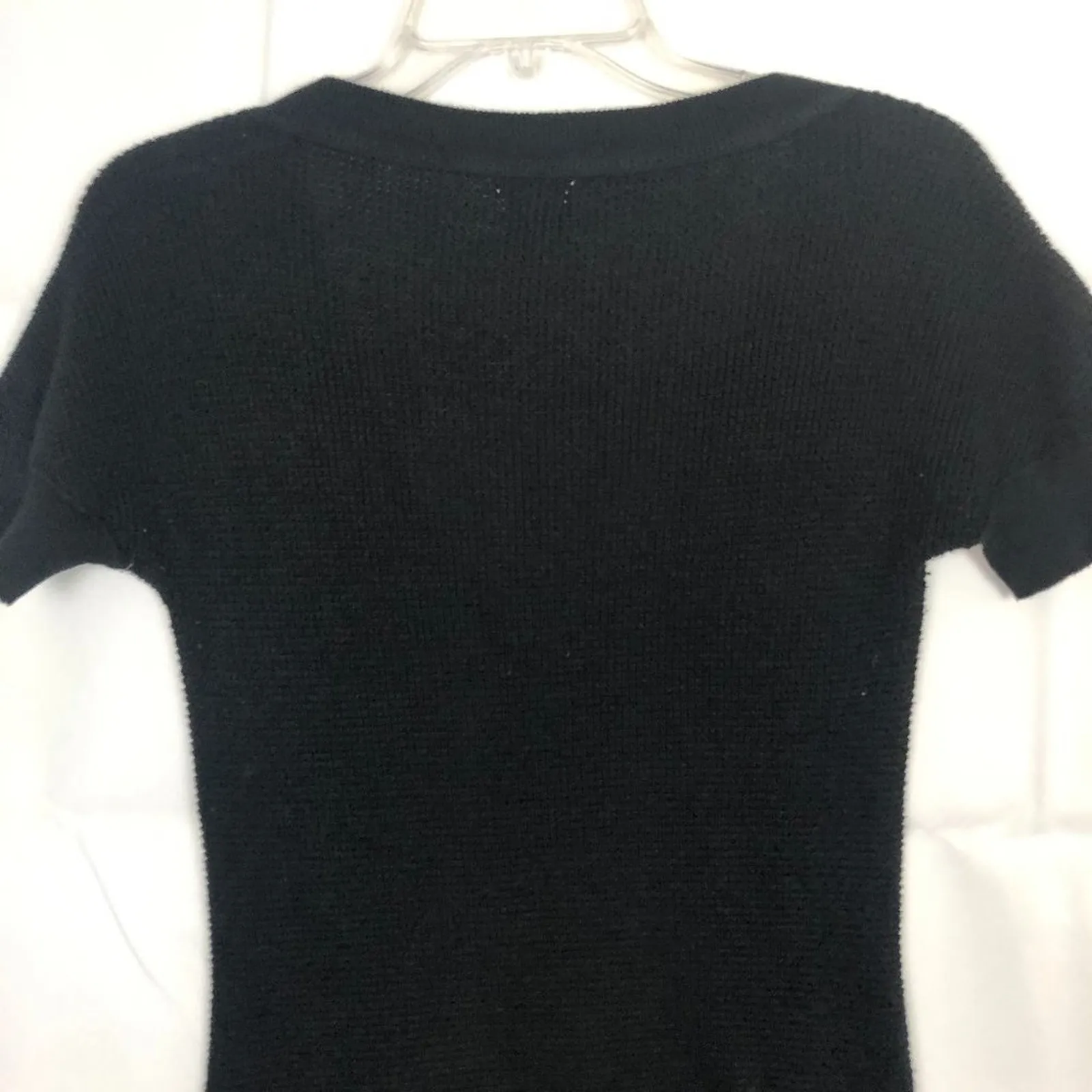 Mossimo Waffle Knit Rockabilly Pinup Emo Edgy Gothcore Tunic Sweater Juniors M Black Size undefined - Image 7