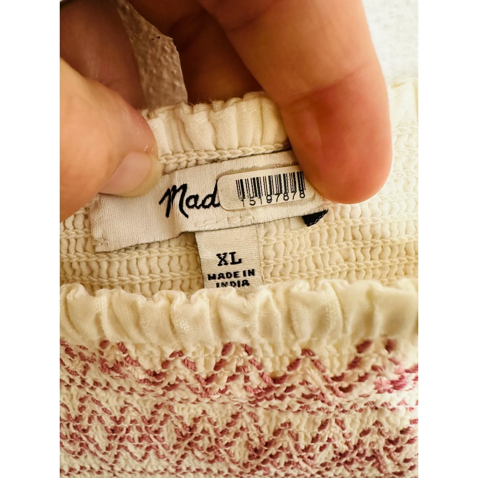 SPLENDID Women's White Pink Cotton Colorful Trim Riviera Maxi Dress Size XL - Image 8