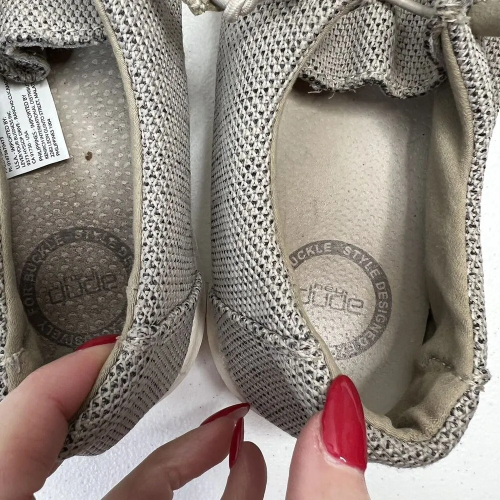 Hey Dude Size 8 Wendy Loafers Sox Beige Knit Slip On Shoes Lightweight Women’s - Image 8