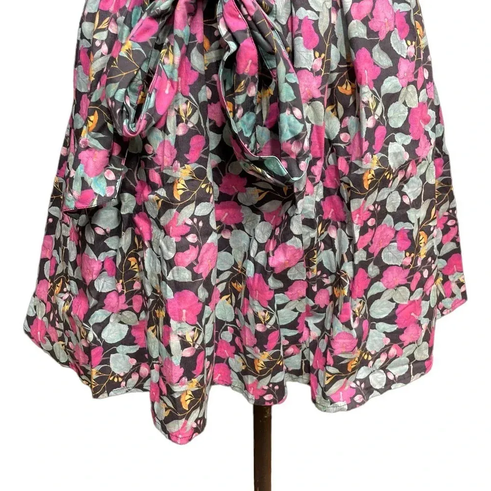 Roller Rabbit Manusa Ainsley Mini Dress Black Floral Print Size Small - Image 6