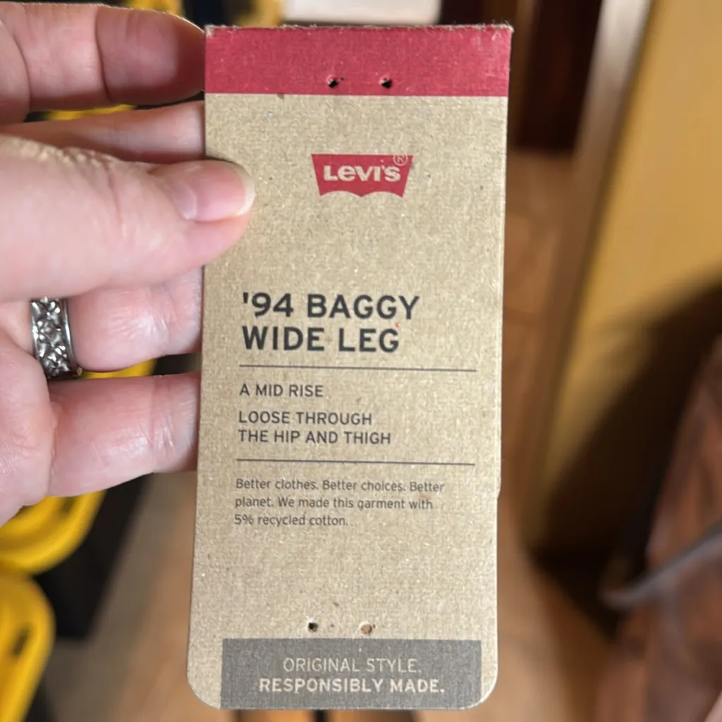 NWT LEVI’S ‘94 BAGGY WIDE LEG BLUE JEANS SIZE 26 x 31 - Image 12