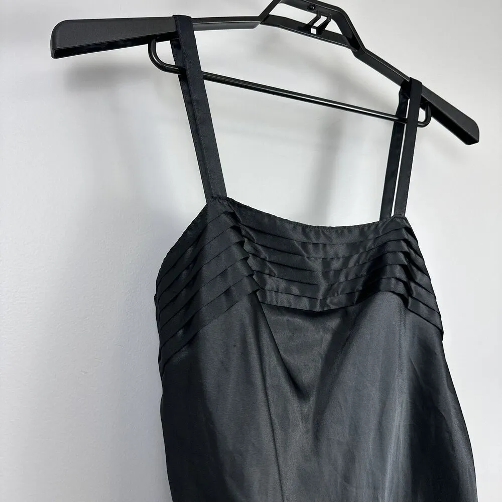 Vintage Delicates Satin Camisole Size Large Black Shiny Top Shirt Cami USA Made - Image 2