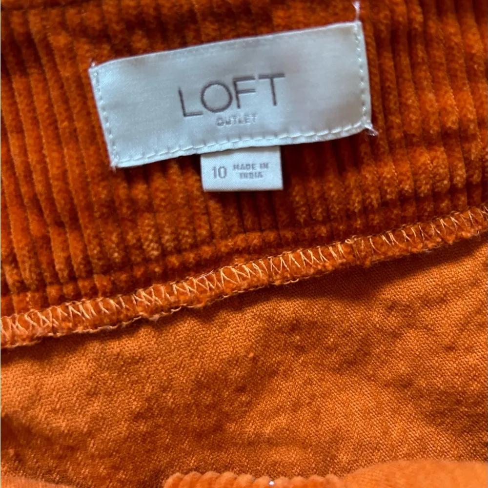 Loft burnt orange corduroy skirt size 10 - Image 4