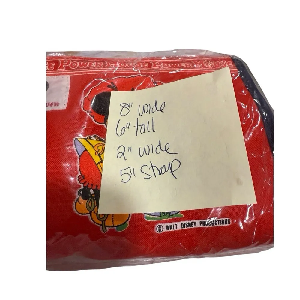 NEW Vintage Disney Pretty Minnie Mouse Red Canvas Wristlet Purse Bag Floral - Image 6