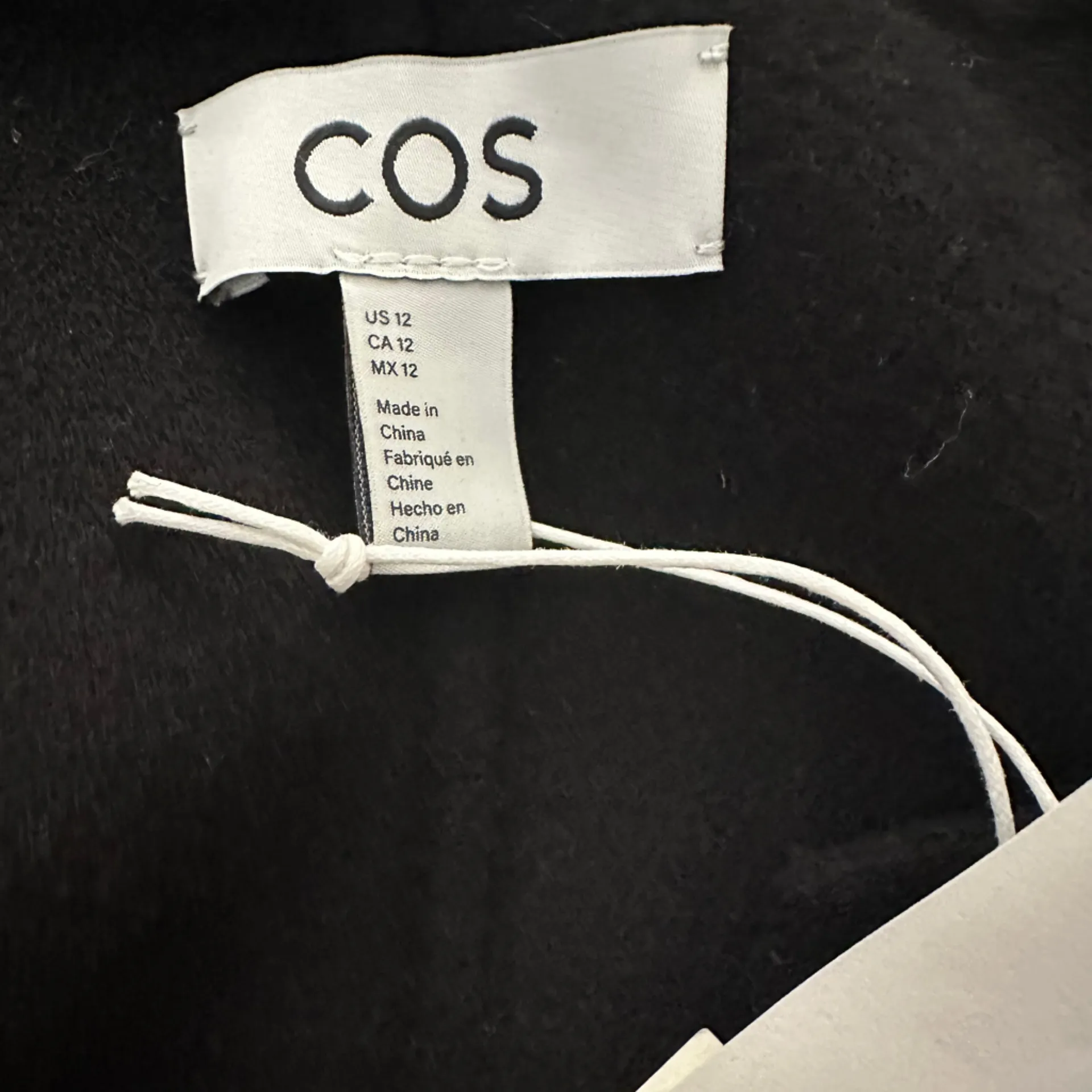 COS Wool Blend V Neck Sleeveless Layering Tunic Vest Black size 12 NWT - Image 5