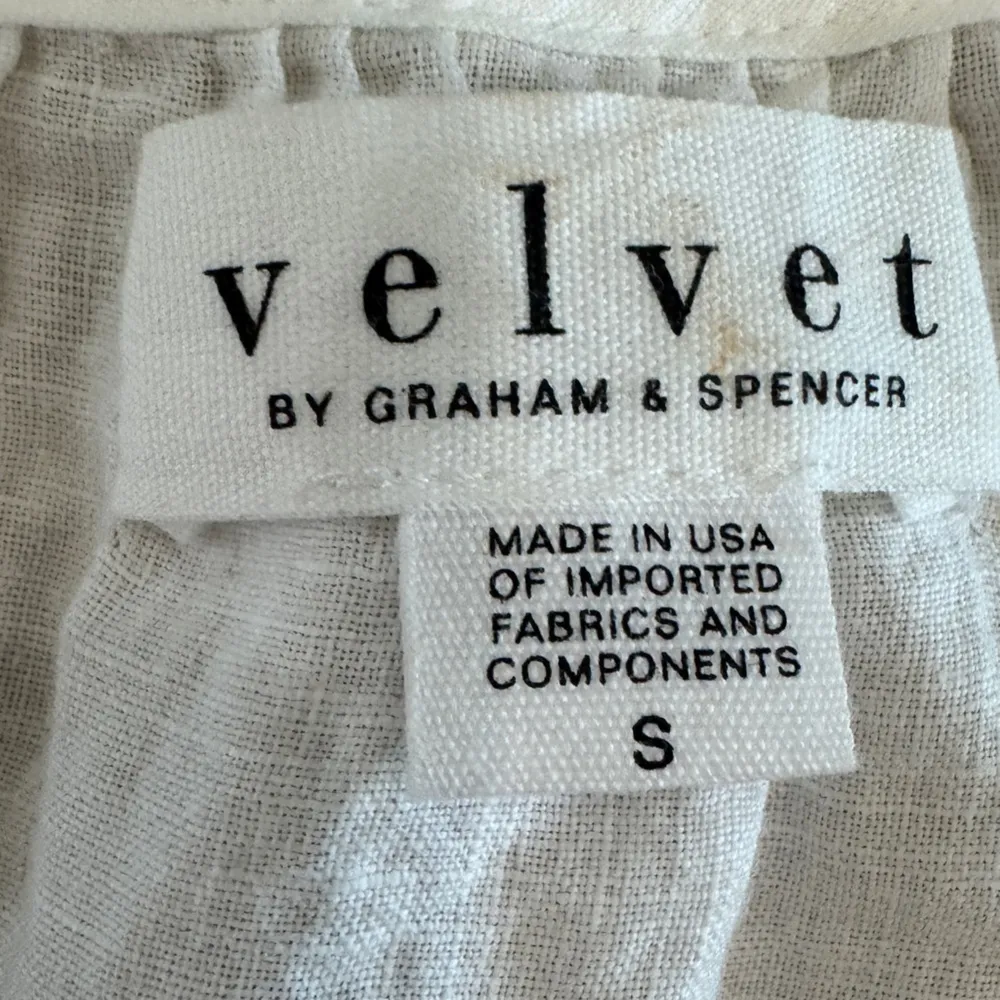 VELVET BY GRAHAM & SPENCER Noor Linen Tiered Dress size small White - Image 3