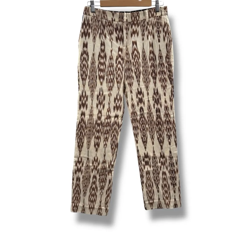 Alix of Bohemia Ezra Feather Ikat Pants Sz XS NEW Cream/Brown Mid Rise Brown - Image 3