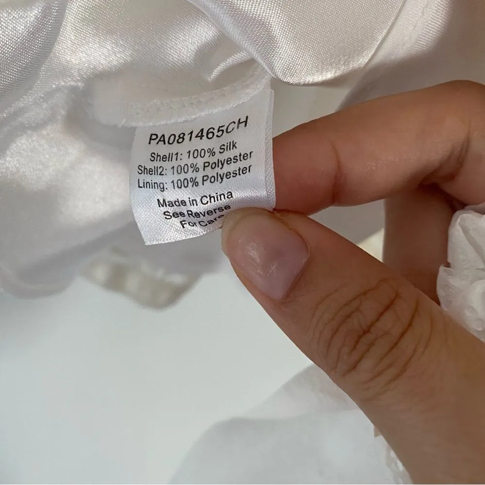 Parker Ivory Silk and Lace Peplum top size Small - Image 6