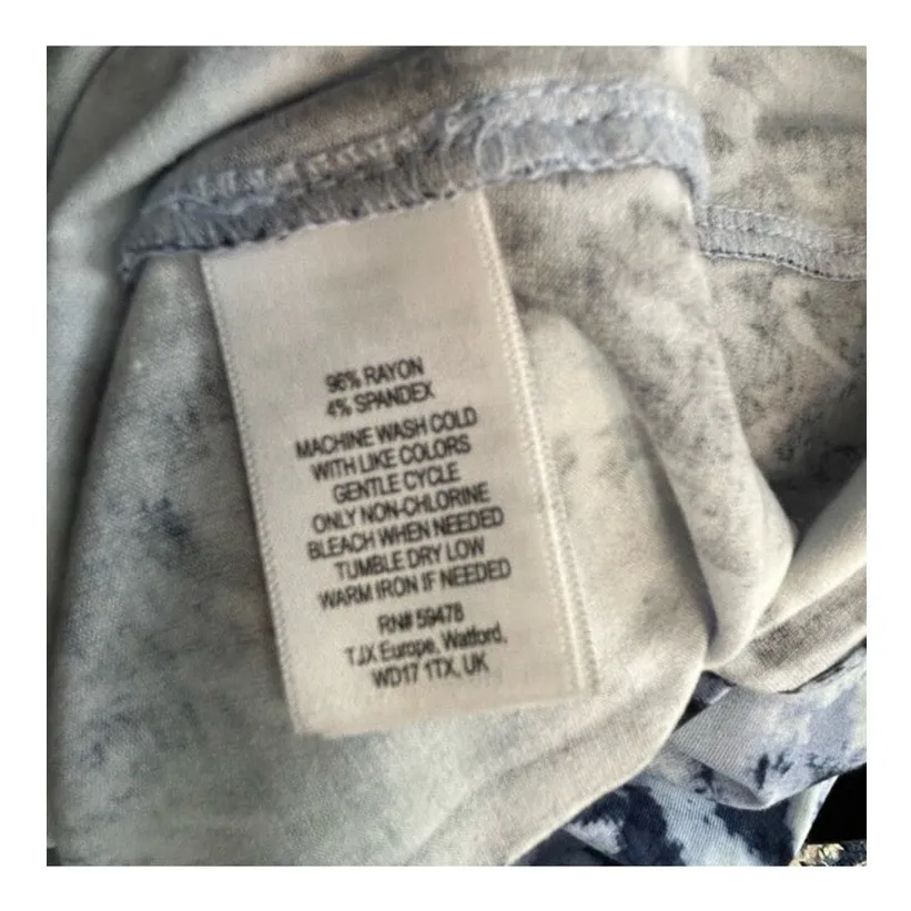 Cynthia Rowley Blue White Tie-Dye Fold Over Maxi Skirt XS NWT - Image 12