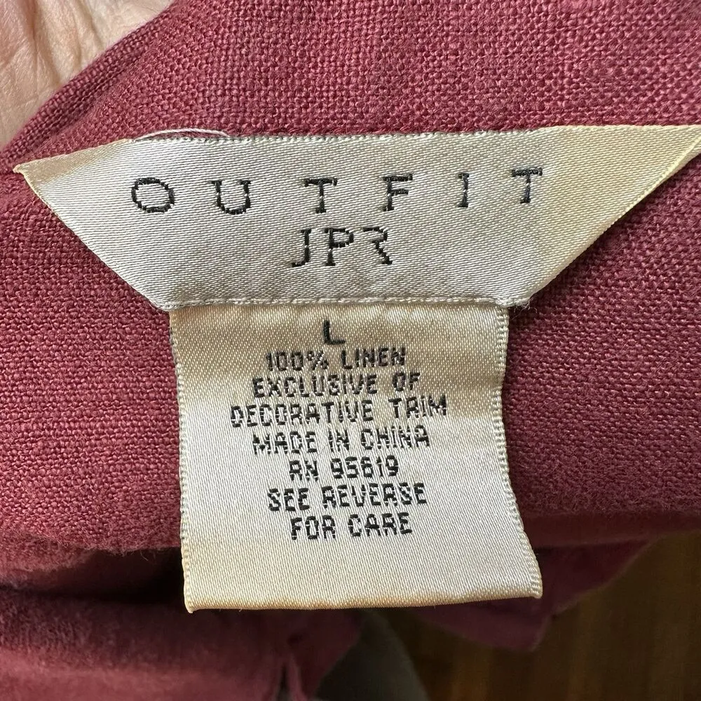 Outfit JPR 100% Linen Button Down Shirt Brick Red Coastal Boxy Fit Women’s Large - Image 7