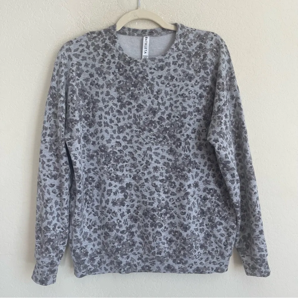 𝅺Athleta Studio To Street Splatter Sweater Gray Crewneck Pullover - Image 4