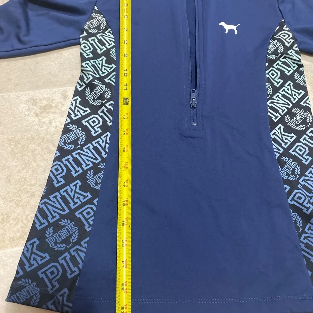 Victoria Secret Pink Ultimate Jacket Size XS Half Zip Pullover Navy Blue - Image 6