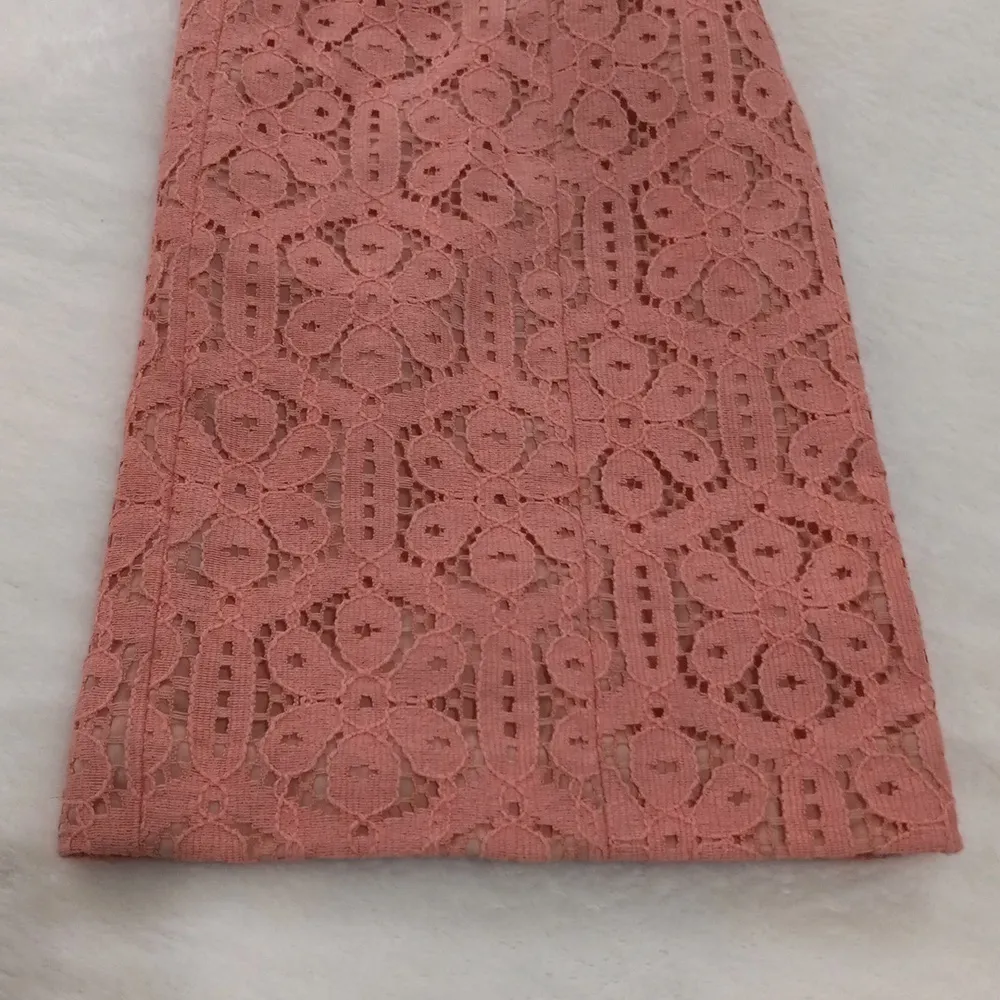 Anthropologie Corey Lynn Calter Salmon Pink Floral Eyelet Lace Youghal Crops - Image 11