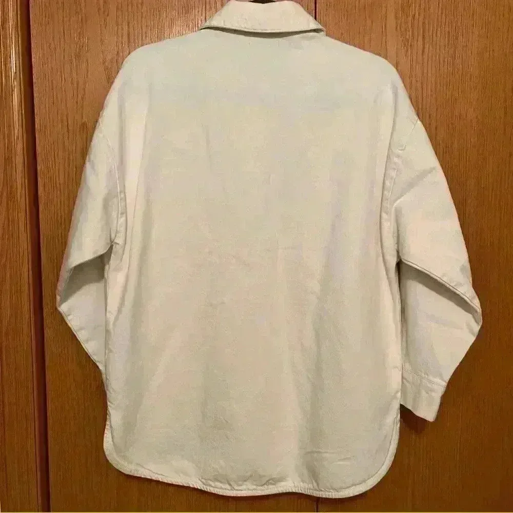 DEX Oversized Denim Shacket XS White - Image 8