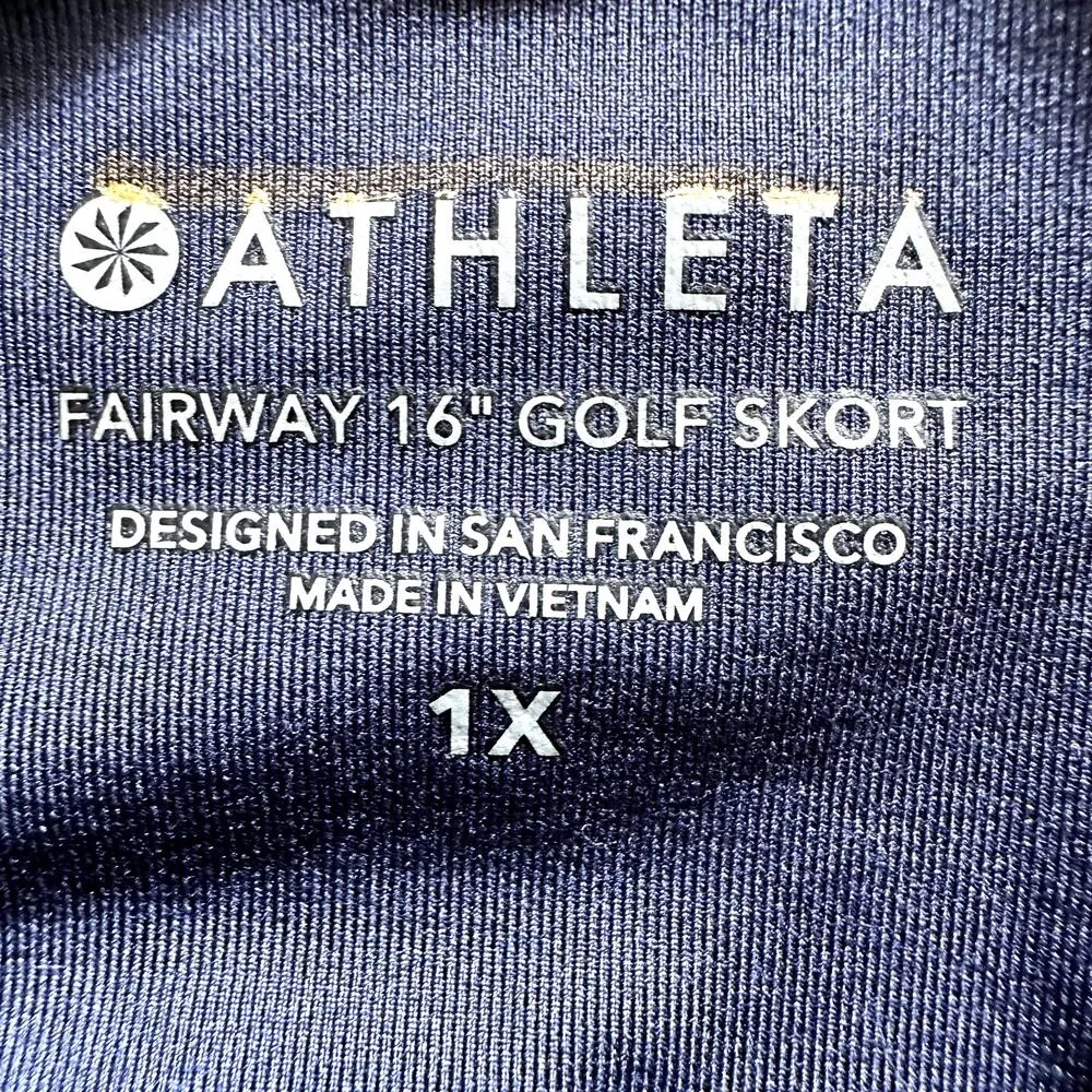 Athleta Fairway Golf Skort 16" Stretch Quick Dry Athletic Navy Blue 1X NWT - Image 5