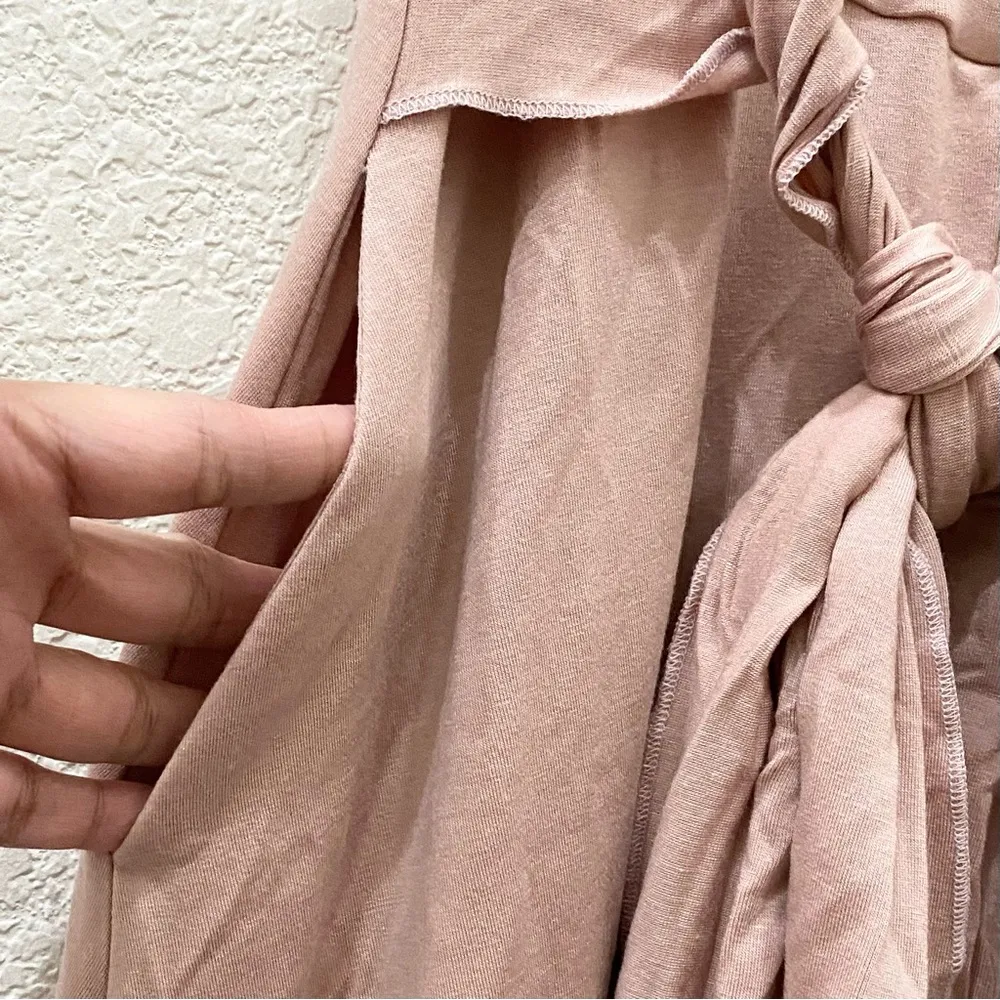 REFORMATION Jeans Blush Pink August Dress Tie Waist Scoop Neck Size Small NWT - Image 6