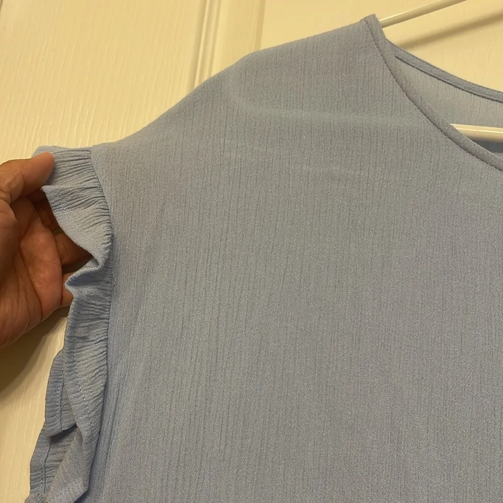 AL YA Summer Ruffle Sleeve Round Neck Loose Fit Casual Swing Short Mini Dress - Image 2