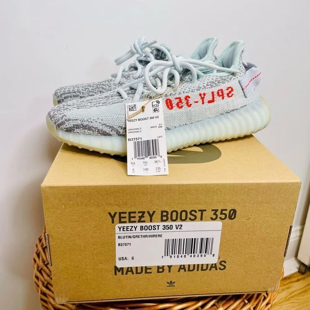 NEW Adidas Yeezy Boost 350 V2 Blue Tint Mens Size 6 / 7.5 Womens GW3773 NWT Box - Image 10