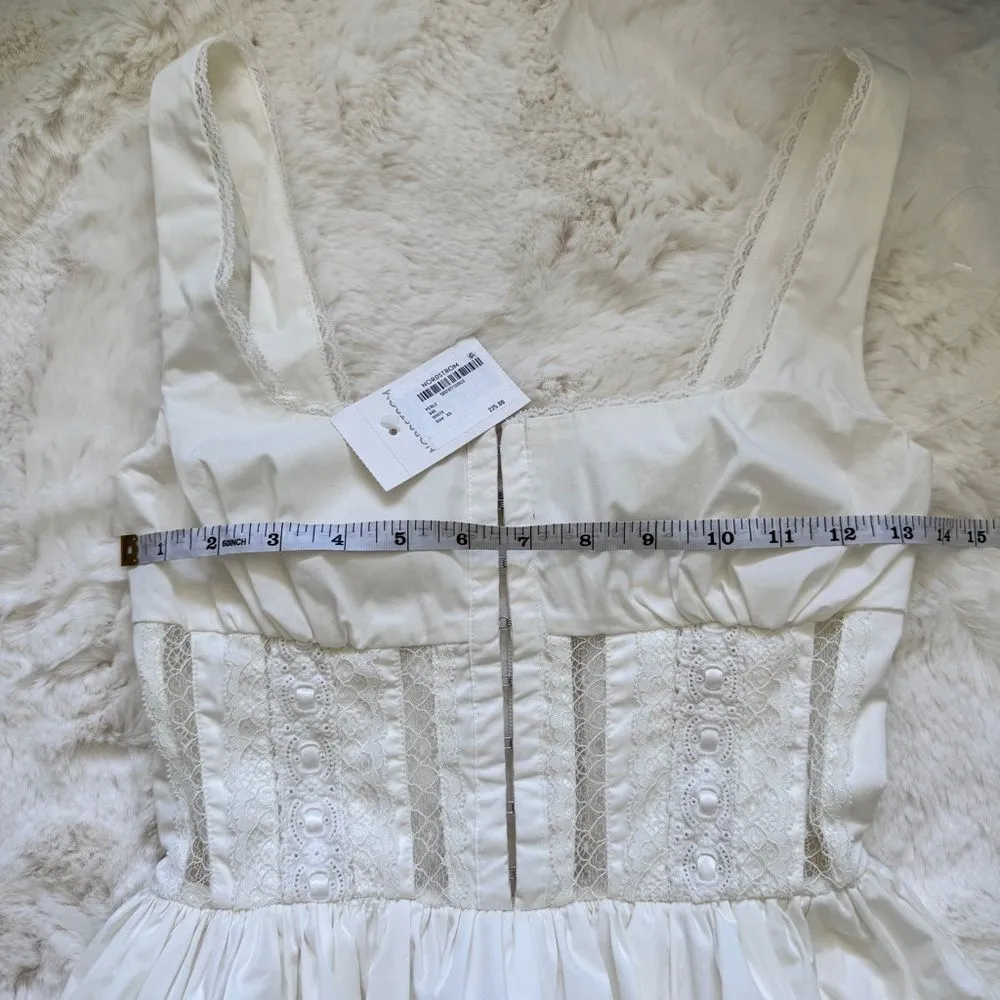 House of CB Cotton Lace Trim Midi Sundress XS - White - Image 6