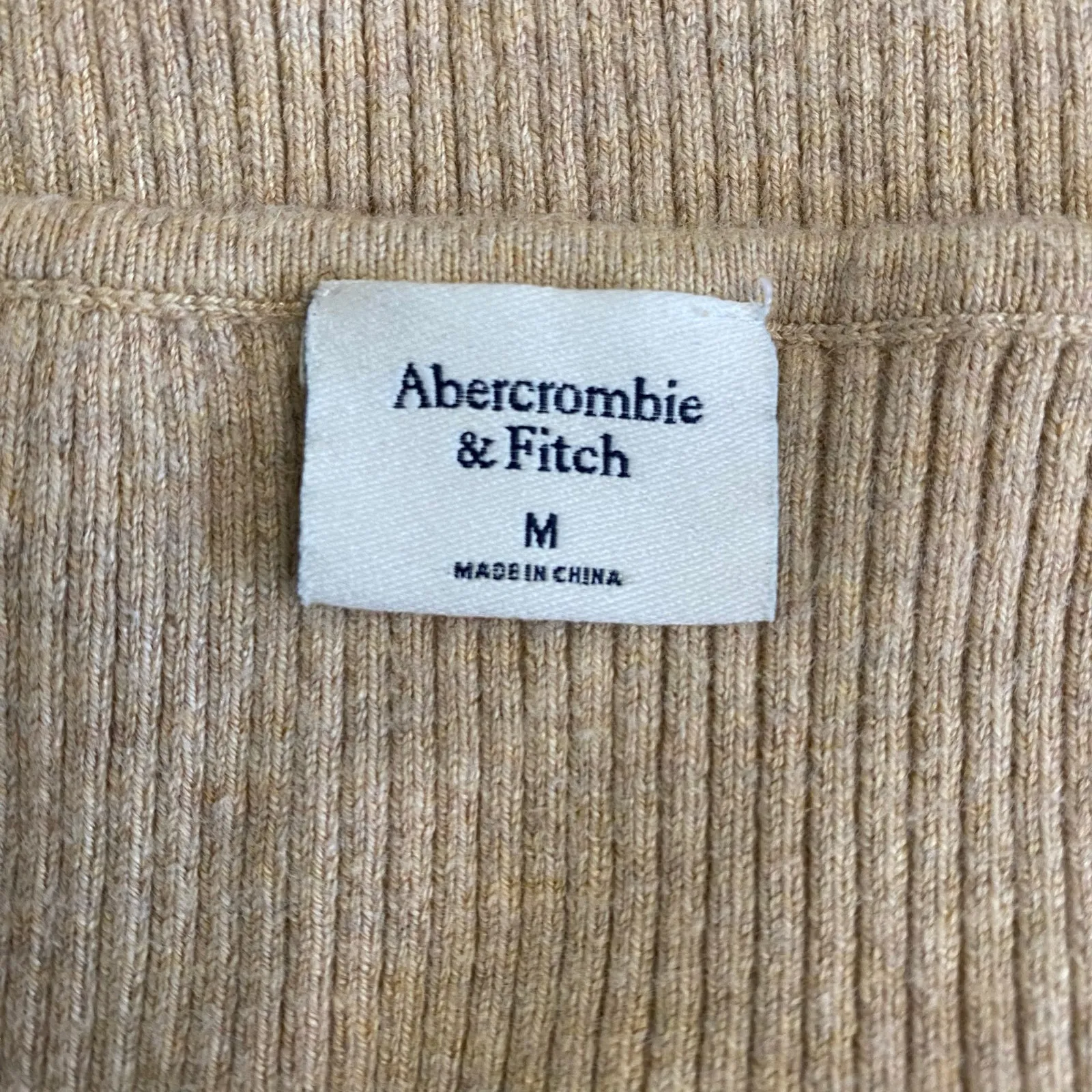 Abercrombie & Fitch‎ Sweetheart Corset Knit Bodysuit Women’s Size M Tan - Image 2