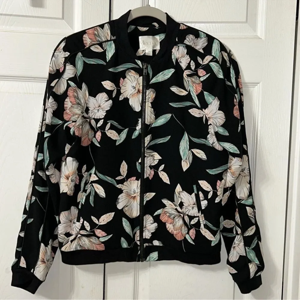 Decree Floral Print Bomber Jacket(Size Medium) - Image 3