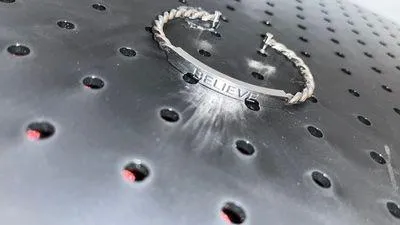 Believe Cuff Silver Bracelet - Image 2