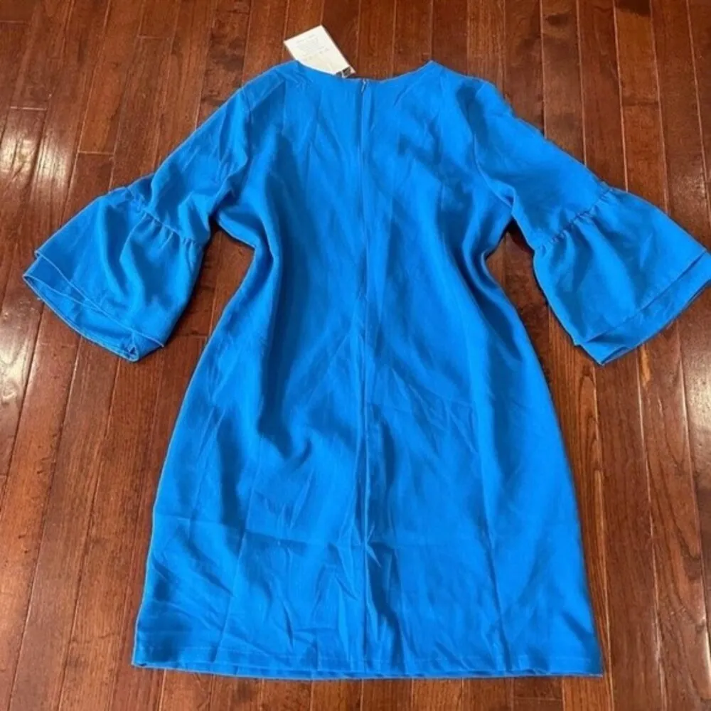 Blue layered bell sleeve shift dress size medium NWT - Image 5