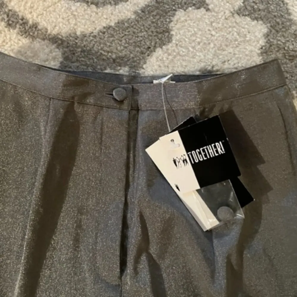 Vintage Together shiny Silver Pants Size 4 NWT - Image 3